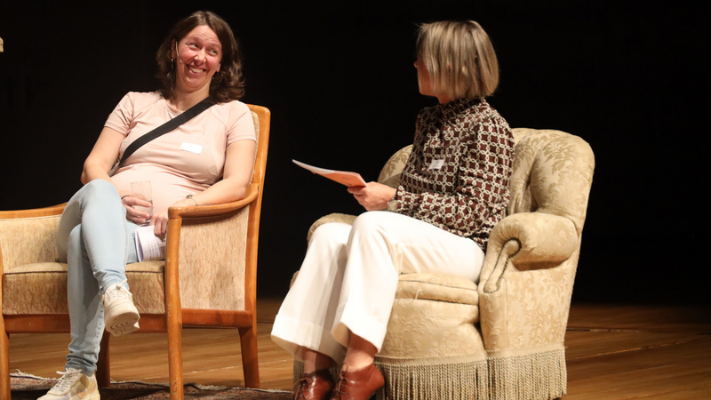 Heidi Huber bei der Spätschicht im Uni-Theater